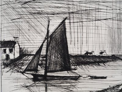 Bernard BUFFET : L'embouchure de l'Odet, Gravure originale (photo de détail 5) - Crédit photo : Galerie Art.Paris