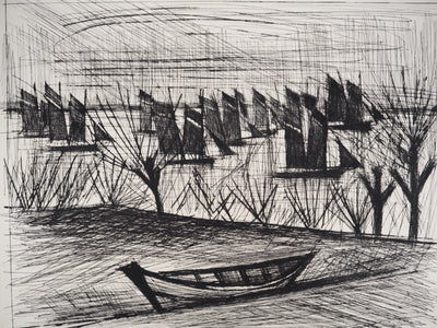 Bernard BUFFET : Départ pour la pêche, Gravure originale (photo de détail 4) - Crédit photo : Galerie Art.Paris