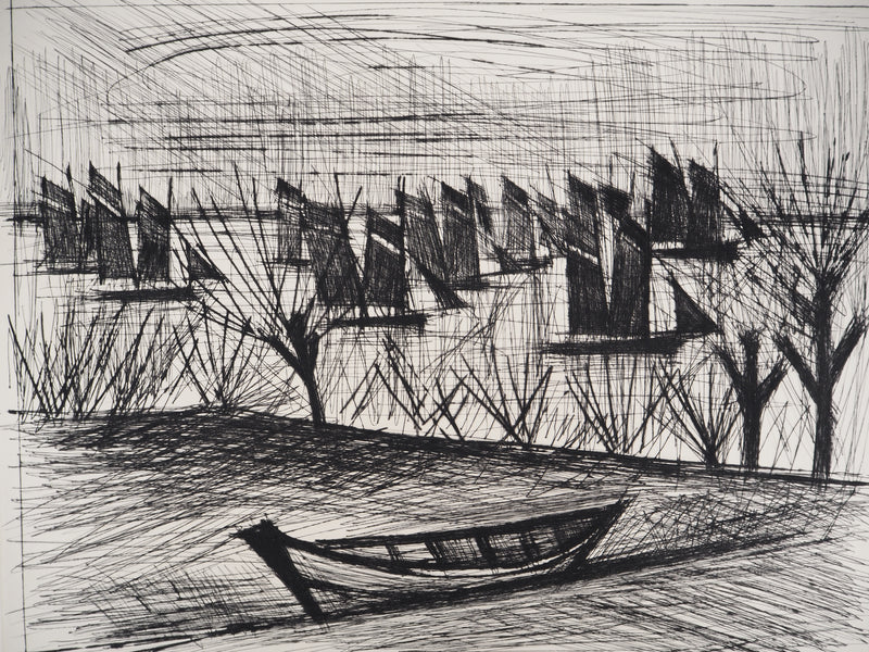 Bernard BUFFET : Départ pour la pêche, Gravure originale (photo de détail 4) - Crédit photo : Galerie Art.Paris