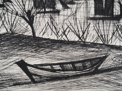 Bernard BUFFET : Départ pour la pêche, Gravure originale (photo de détail 5) - Crédit photo : Galerie Art.Paris