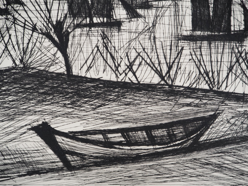 Bernard BUFFET : Départ pour la pêche, Gravure originale (photo de détail 5) - Crédit photo : Galerie Art.Paris