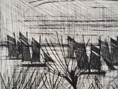 Bernard BUFFET : Départ pour la pêche, Gravure originale (photo de détail 6) - Crédit photo : Galerie Art.Paris
