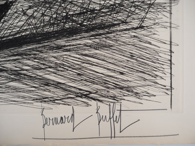 Bernard BUFFET : Départ pour la pêche, Gravure originale (photo de détail 2) - Crédit photo : Galerie Art.Paris
