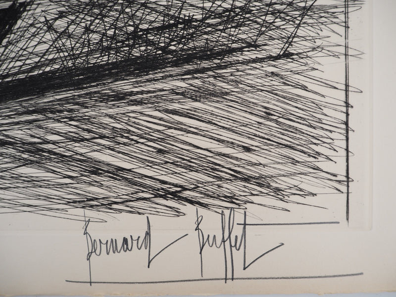 Bernard BUFFET : Départ pour la pêche, Gravure originale (photo de détail 2) - Crédit photo : Galerie Art.Paris
