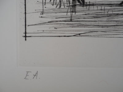 Bernard BUFFET : Canal à Soissons, Gravure originale (photo de détail 9) - Crédit photo : Galerie Art.Paris