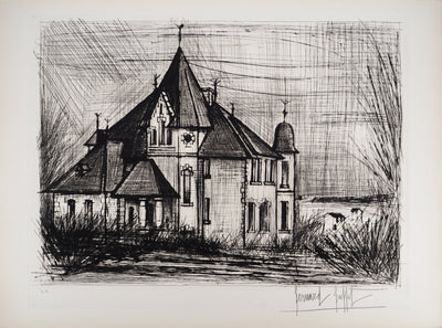 Bernard BUFFET : Château de la Vallée, Gravure originale (vue générale) - Crédit photo : Galerie Art.Paris