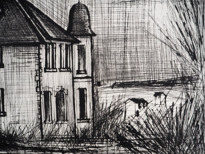 Bernard BUFFET : Château de la Vallée, Gravure originale (photo de détail 5) - Crédit photo : Galerie Art.Paris