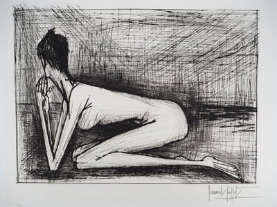 Bernard BUFFET : Nu accroupi, Gravure originale (photo de détail 3) - Crédit photo : Galerie Art.Paris