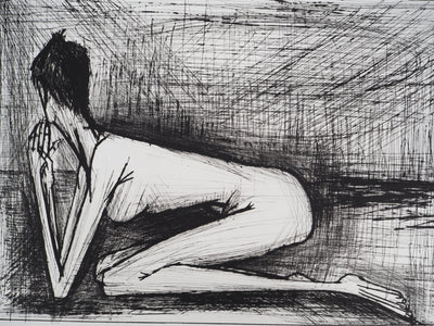 Bernard BUFFET : Nu accroupi, Gravure originale (photo de détail 4) - Crédit photo : Galerie Art.Paris