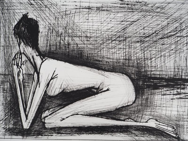 Bernard BUFFET : Nu accroupi, Gravure originale (photo de détail 4) - Crédit photo : Galerie Art.Paris