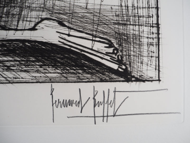 Bernard BUFFET : Nu accroupi, Gravure originale (photo de détail 2) - Crédit photo : Galerie Art.Paris