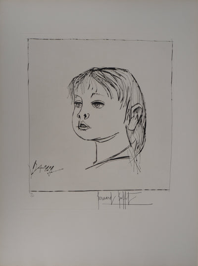 Bernard BUFFET : Dany, Portrait d'enfan, Gravure originale (photo de détail 3) - Crédit photo : Galerie Art.Paris
