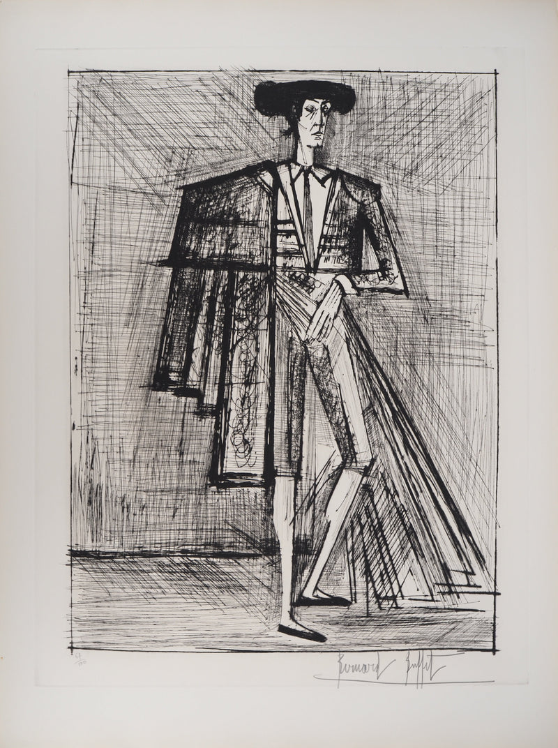 Bernard BUFFET : Torero, Gravure originale (vue générale) - Crédit photo : Galerie Art.Paris