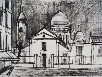 Bernard BUFFET : Paris, L'église Saint Pierre de Montmartre, Gravure originale (photo de détail 4) - Crédit photo : Galerie Art.Paris