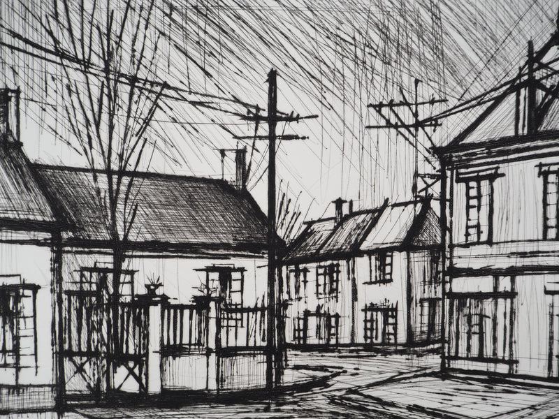 Bernard BUFFET : Méru, la Place, Gravure originale (photo de détail 5) - Crédit photo : Galerie Art.Paris