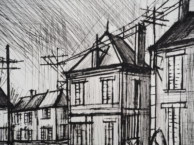 Bernard BUFFET : Méru, la Place, Gravure originale (photo de détail 6) - Crédit photo : Galerie Art.Paris