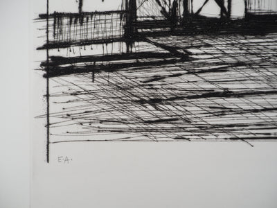 Bernard BUFFET : Méru, la Place, Gravure originale (photo de détail 8) - Crédit photo : Galerie Art.Paris