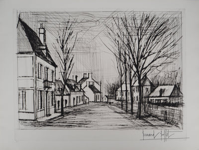 Bernard BUFFET : L'allée à Saint-Julien, Gravure originale (vue générale) - Crédit photo : Galerie Art.Paris