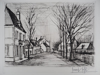 Bernard BUFFET : L'allée à Saint-Julien, Gravure originale (photo de détail 3) - Crédit photo : Galerie Art.Paris