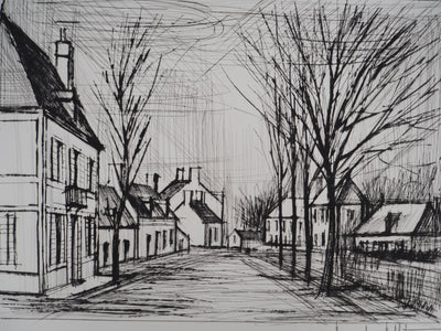 Bernard BUFFET : L'allée à Saint-Julien, Gravure originale (photo de détail 4) - Crédit photo : Galerie Art.Paris