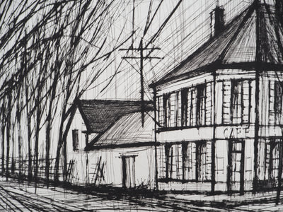 Bernard BUFFET : Bonville, la route de Paris, Gravure originale (photo de détail 6) - Crédit photo : Galerie Art.Paris