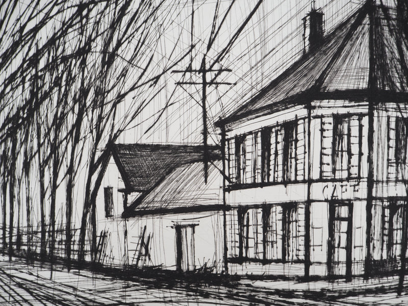 Bernard BUFFET : Bonville, la route de Paris, Gravure originale (photo de détail 6) - Crédit photo : Galerie Art.Paris