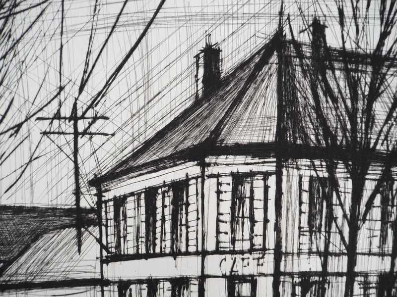 Bernard BUFFET : Bonville, la route de Paris, Gravure originale (photo de détail 5) - Crédit photo : Galerie Art.Paris