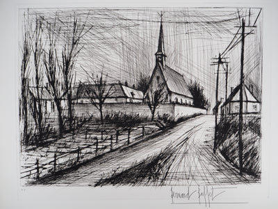 Bernard BUFFET : Villeneuve Saint-Georges, Gravure originale (photo de détail 3) - Crédit photo : Galerie Art.Paris