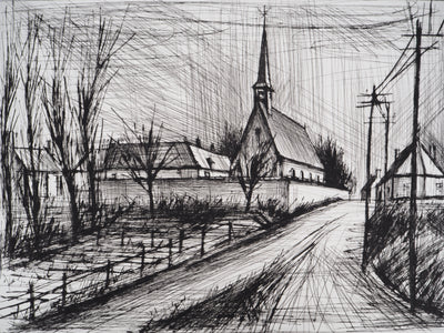 Bernard BUFFET : Villeneuve Saint-Georges, Gravure originale (photo de détail 4) - Crédit photo : Galerie Art.Paris