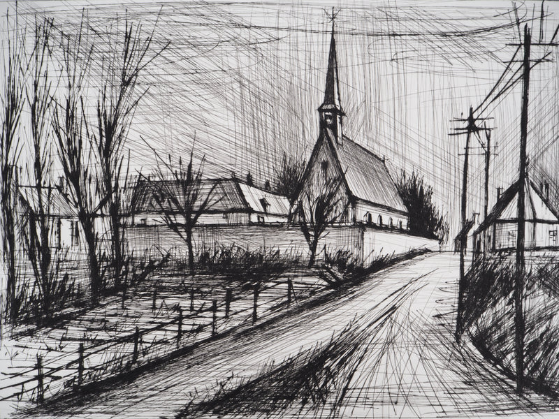 Bernard BUFFET : Villeneuve Saint-Georges, Gravure originale (photo de détail 4) - Crédit photo : Galerie Art.Paris