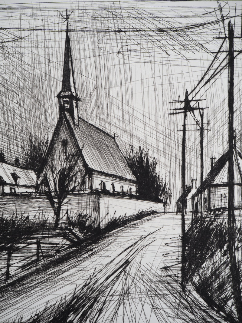 Bernard BUFFET : Villeneuve Saint-Georges, Gravure originale (photo de détail 6) - Crédit photo : Galerie Art.Paris
