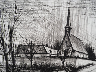 Bernard BUFFET : Villeneuve Saint-Georges, Gravure originale (photo de détail 7) - Crédit photo : Galerie Art.Paris
