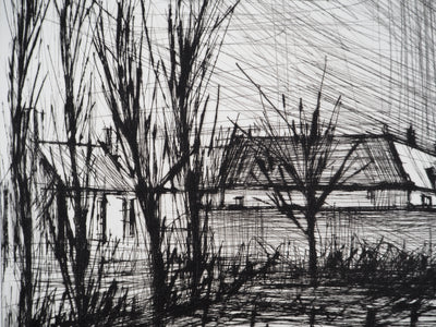 Bernard BUFFET : Villeneuve Saint-Georges, Gravure originale (photo de détail 8) - Crédit photo : Galerie Art.Paris