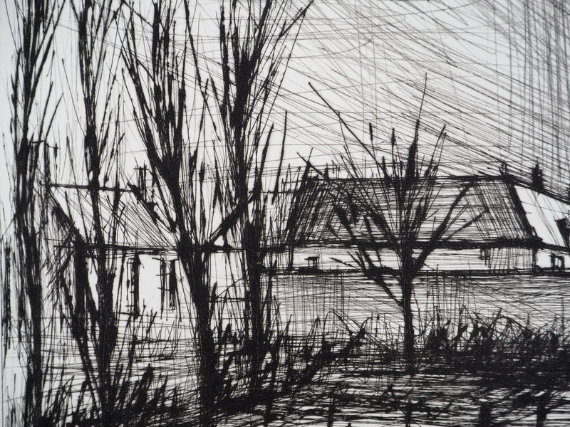 Bernard BUFFET : Villeneuve Saint-Georges, Gravure originale (photo de détail 8) - Crédit photo : Galerie Art.Paris
