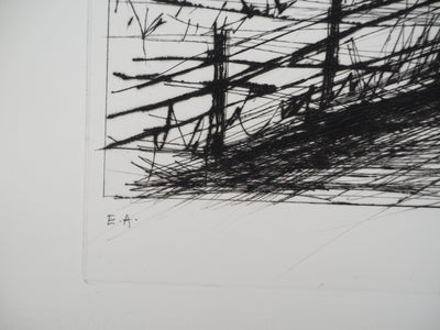 Bernard BUFFET : Villeneuve Saint-Georges, Gravure originale (photo de détail 9) - Crédit photo : Galerie Art.Paris