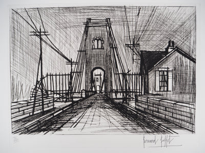 Bernard BUFFET : Pont sur le Blavet, Gravure originale (photo de détail 3) - Crédit photo : Galerie Art.Paris