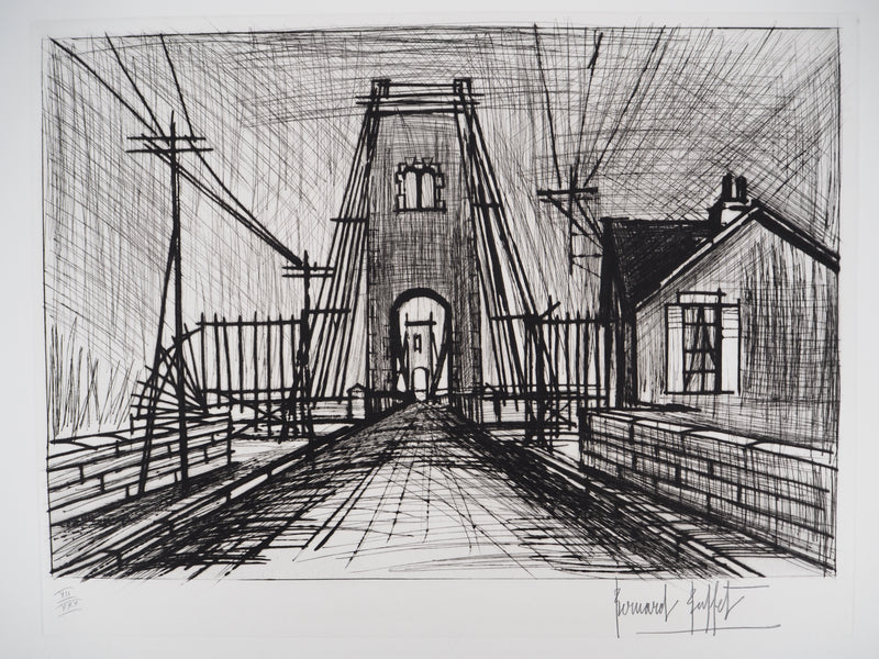 Bernard BUFFET : Pont sur le Blavet, Gravure originale (photo de détail 3) - Crédit photo : Galerie Art.Paris