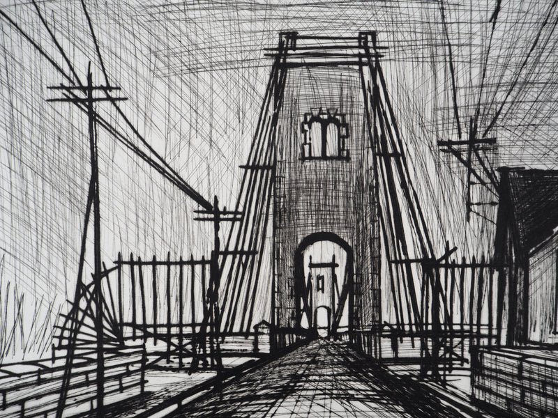 Bernard BUFFET : Pont sur le Blavet, Gravure originale (photo de détail 5) - Crédit photo : Galerie Art.Paris