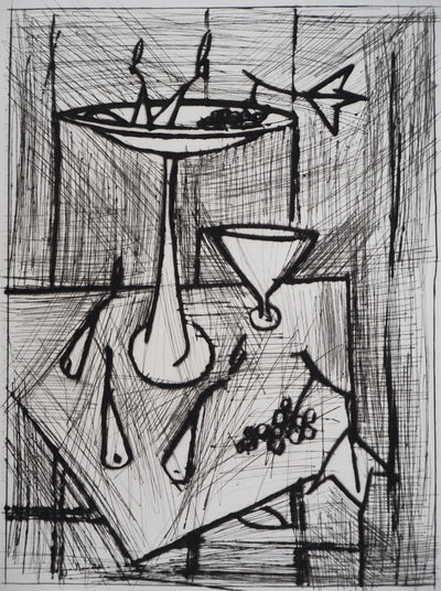 Bernard BUFFET : Nature morte au compotier, Gravure originale (photo de détail 6) - Crédit photo : Galerie Art.Paris