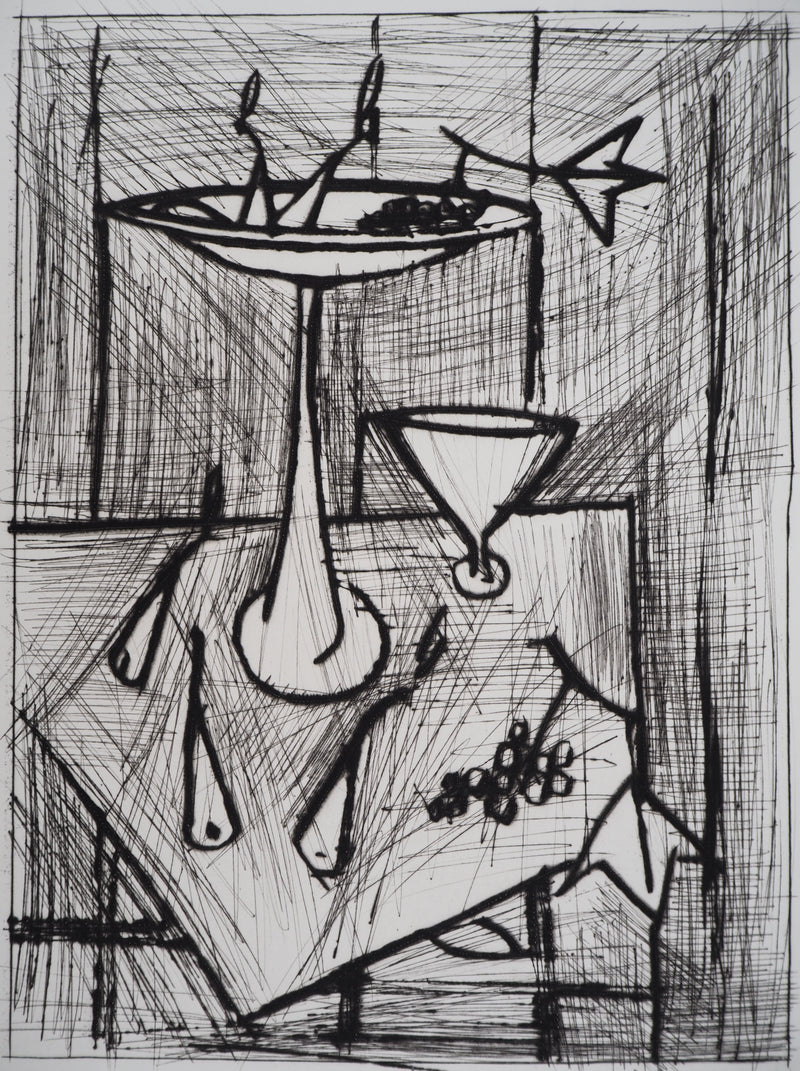 Bernard BUFFET : Nature morte au compotier, Gravure originale (photo de détail 6) - Crédit photo : Galerie Art.Paris