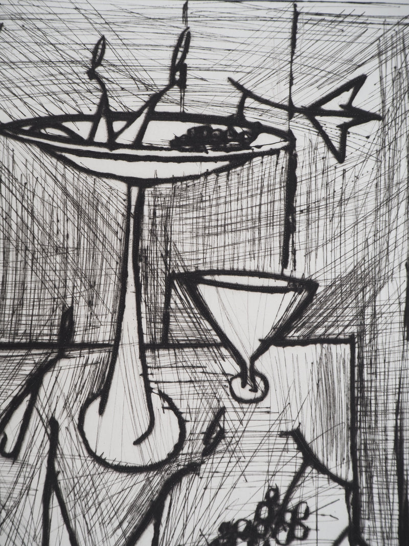 Bernard BUFFET : Nature morte au compotier, Gravure originale (photo de détail 7) - Crédit photo : Galerie Art.Paris