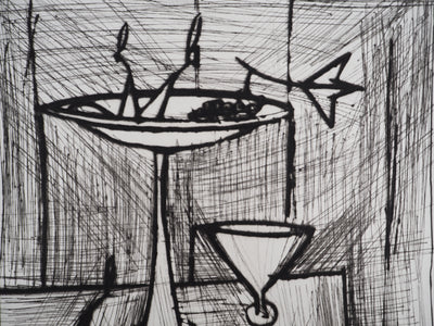 Bernard BUFFET : Nature morte au compotier, Gravure originale (photo de détail 4) - Crédit photo : Galerie Art.Paris