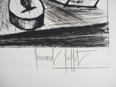Bernard BUFFET : Nature morte aux instruments de musique, Gravure originale (photo de détail 2) - Crédit photo : Galerie Art.Paris