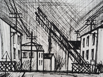 Bernard BUFFET : Le passage à niveau, Gravure originale (photo de détail 5) - Crédit photo : Galerie Art.Paris