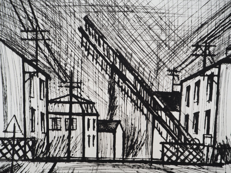 Bernard BUFFET : Le passage à niveau, Gravure originale (photo de détail 5) - Crédit photo : Galerie Art.Paris