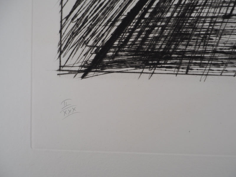 Bernard BUFFET : Le passage à niveau, Gravure originale (photo de détail 8) - Crédit photo : Galerie Art.Paris