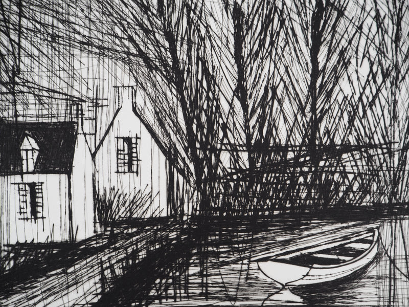 Bernard BUFFET : Maisons bretonnes, Gravure originale (photo de détail 5) - Crédit photo : Galerie Art.Paris