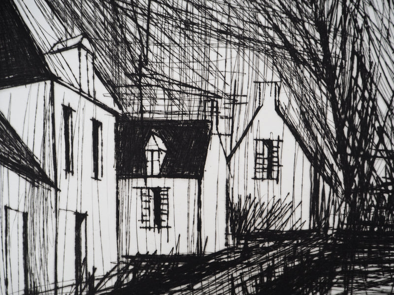 Bernard BUFFET : Maisons bretonnes, Gravure originale (photo de détail 7) - Crédit photo : Galerie Art.Paris