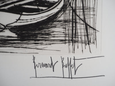 Bernard BUFFET : Maisons bretonnes, Gravure originale (photo de détail 2) - Crédit photo : Galerie Art.Paris