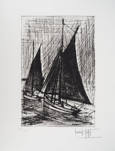 Bernard BUFFET : Les voiles noires, Gravure originale (photo de détail 5) - Crédit photo : Galerie Art.Paris